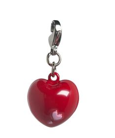 Red Heart Metal Jingle Bell Charm