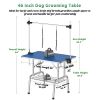 46 Inch Foldable Dog Grooming Table for Home with Adjustable Arm, Noose, Non-Slip Surface, and Storage Mesh Tray