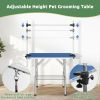 42 Inch Foldable Dog Grooming Table for Home with Adjustable Arm, Noose, Non-Slip Surface, and Storage Mesh Tray