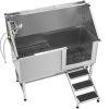 62 Inch Dog Grooming Bath Tub Stainless Steel w Stairs Water Filter