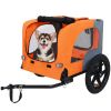 Outdoor Heavy Duty Collapsible Pet Bike Trailer with 16-Inch All-Terrain Wheels & Universal Hitch – Foldable Dog/Cargo Carrier Cart for Bicycles