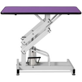 42.5INCH HYDRAULIC PET GROOMING TABLE (Color: purple)